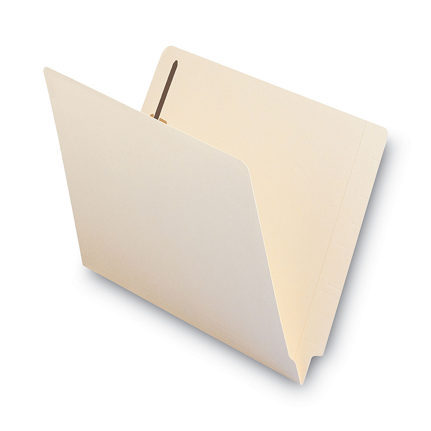 Smead End Tab Fastener Folders with Reinforced Straight Tabs, 14-pt Manila, 2 Fasteners, Letter Size, Manila Exterior, 50/Box (34215)