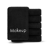 Coral Fleece Makeup Washcloth 13x13 Black - Case Of 108 (MU-BLACK-CS)