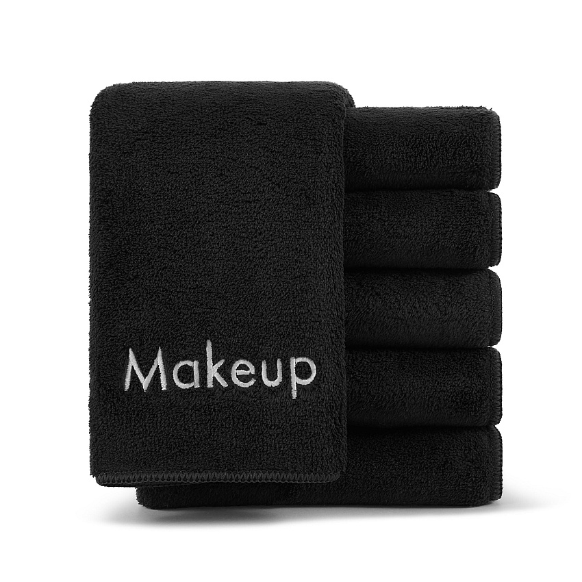 Coral Fleece Makeup Washcloth 13x13 Black - Case Of 108 (MU-BLACK-CS)