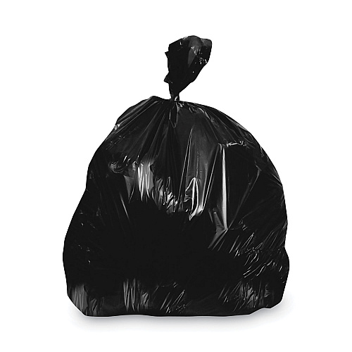 Heritage Linear Low-Density Can Liners, 30 gal, 1.25 mil, 30" x 36", Black, Flat Pack, 200/Carton (H6036PK)