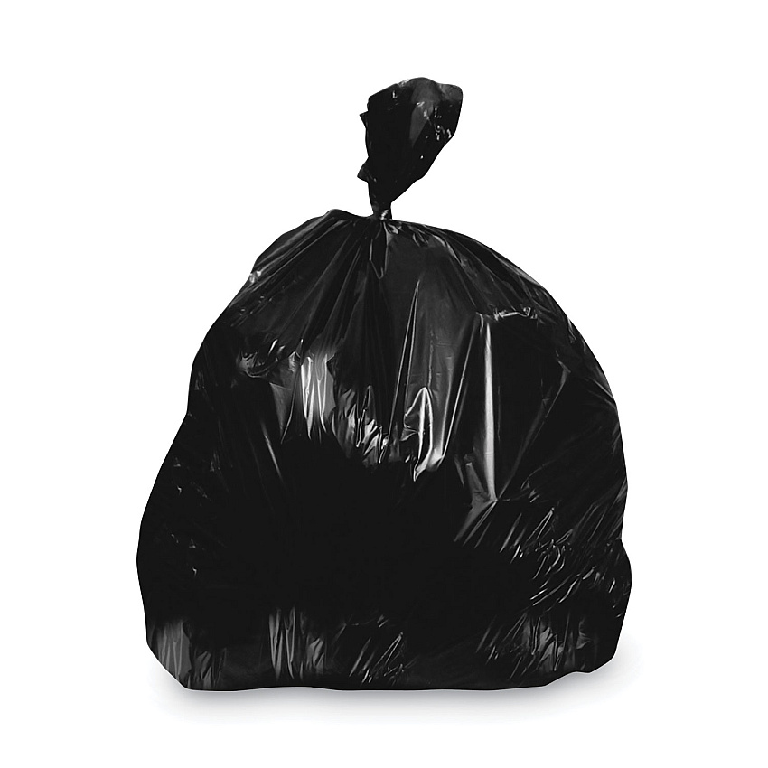 Heritage Linear Low-Density Can Liners, 30 gal, 1.25 mil, 30" x 36", Black, Flat Pack, 200/Carton (H6036PK)