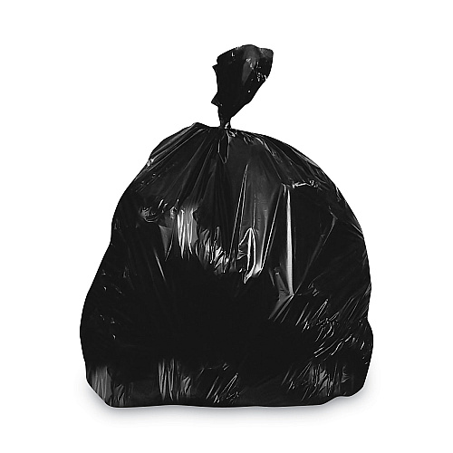 Heritage Linear Low-Density Can Liners, 33 gal, 1.5 mil, 33" x 39", Black, Flat Pack, 250/Carton (H6639AK)
