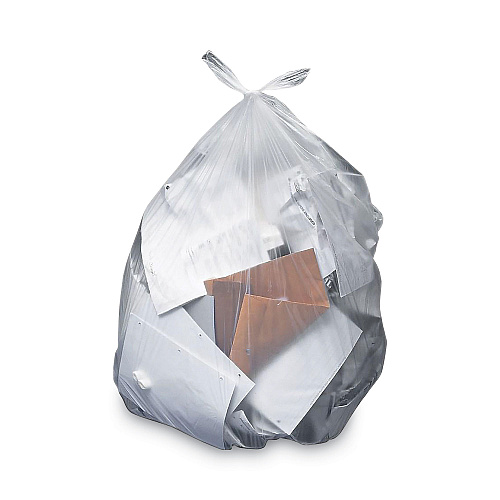 Heritage Linear Low-Density Can Liners, 56 gal, 2 mil, 43" x 48", Clear, Flat Pack, 100/Carton (H8648QC)