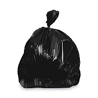 Heritage Linear Low-Density Can Liners, 45 gal, 1.5 mil, 40" x 46", Black, Flat Pack, 125/Carton (W8046AKX01)