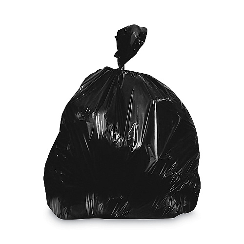 Heritage Linear Low-Density Can Liners, 45 gal, 1.5 mil, 40" x 46", Black, Flat Pack, 125/Carton (W8046AKX01)