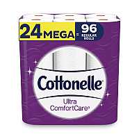 Cottonelle&reg; Ultra Comfort Toilet Paper Mega Rolls, 2-Ply, 284 Sheets, 24 Rolls (53756)