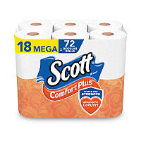 Scott&reg; ComfortPlus Toilet Paper, 1-Ply, 425 Sheets, 18 Rolls (5425849729)