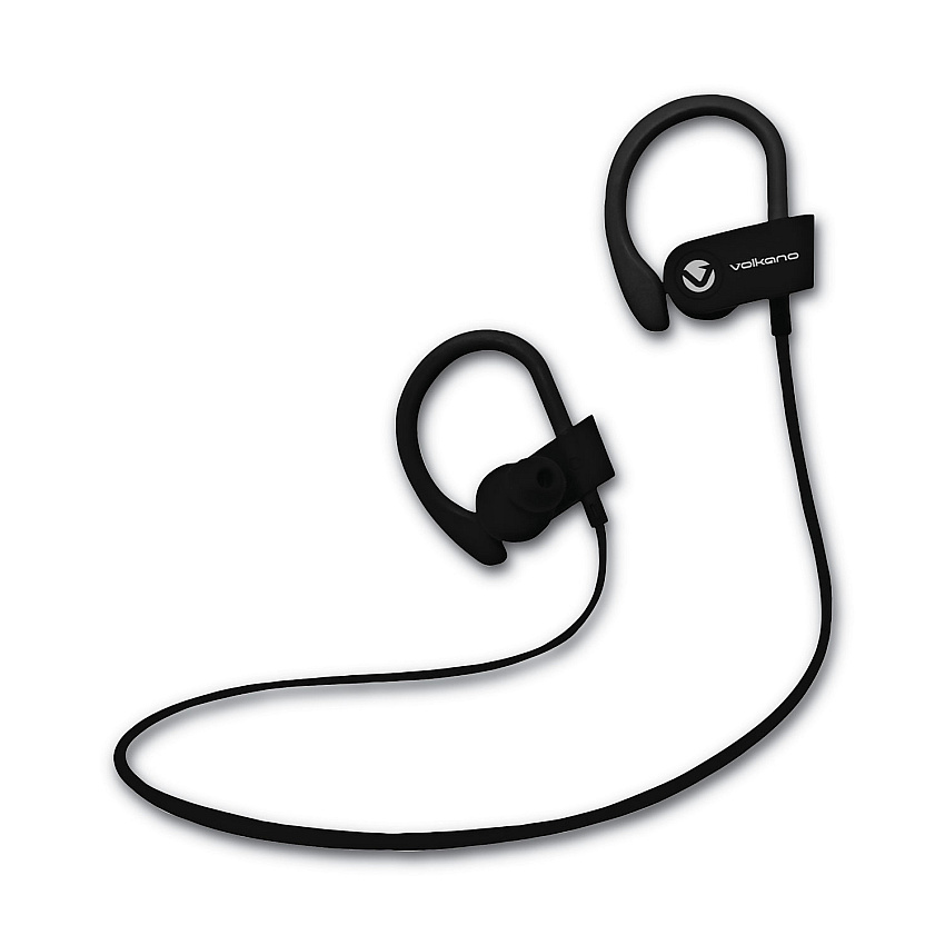 Volkano Race Series Wireless Bluetooth 4.2 Stereo Earphones with Built-In Mic, Black (VK1008BK)
