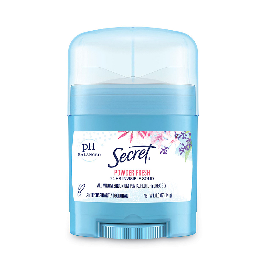 Secret Invisible Solid Anti-Perspirant and Deodorant, Powder Fresh, 0.5 oz Stick, 24/Carton (31384)