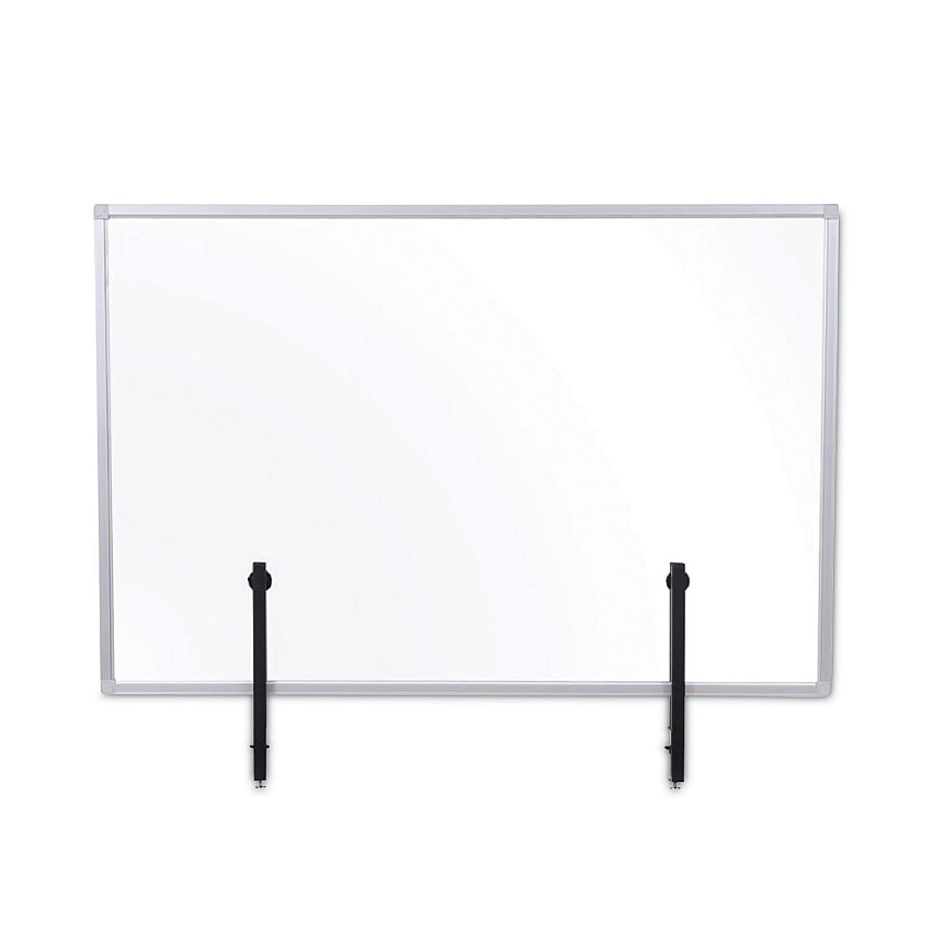 MasterVision Protector Series Glass Aluminum Desktop Divider, 40.9 x 0.16 x 27.6, Clear (GL34019101)