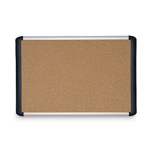 MasterVision Tech Cork Board, 48 x 36, Tan Surface, Silver/Black Aluminum Frame (MVI050501)