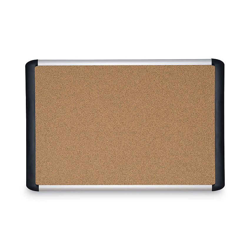 MasterVision Tech Cork Board, 48 x 36, Tan Surface, Silver/Black Aluminum Frame (MVI050501)