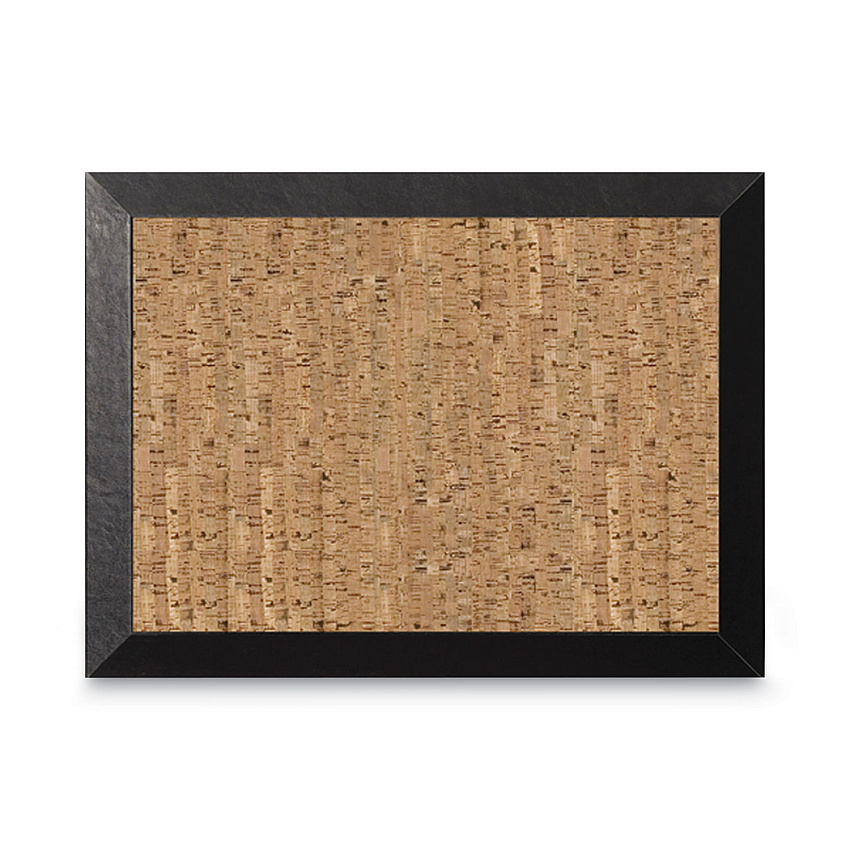 MasterVision Natural Cork Bulletin Board, 24 x 18, Tan Surface, Black Wood Frame (SF0422581012)