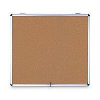 MasterVision Slim-Line Enclosed Cork Bulletin Board, One Door, 47 x 38, Tan Surface, Aluminum Frame (VT380101150)