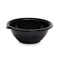 WNA Caterline Pack n' Serve Plastic Bowl, 80 oz, 10" Diameter x 4"h, Black, 25/Carton (APB80BL)