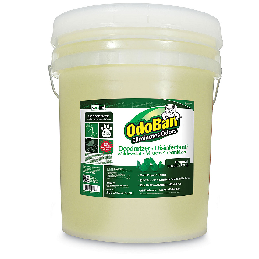OdoBan Concentrated Odor Eliminator and Disinfectant, Eucalyptus, 5 gal Pail (9110625G)