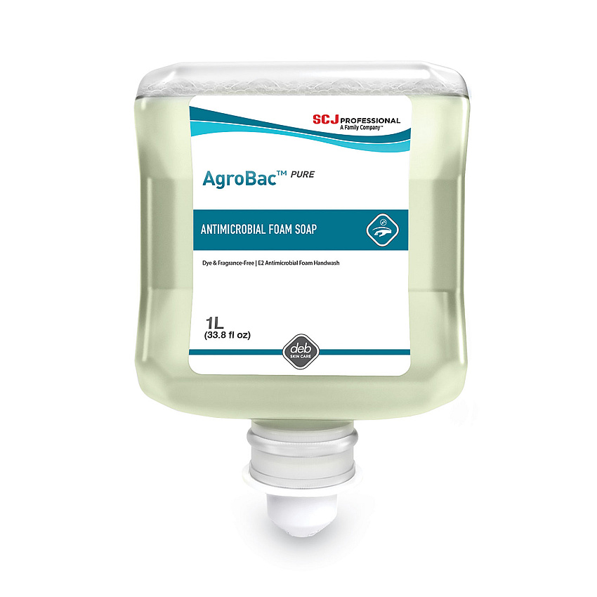 SC Johnson Professional AgroBac Pure Foam Wash Manual Cartridge Refill, Unscented, 1 L, 6/Carton (AGB1L)