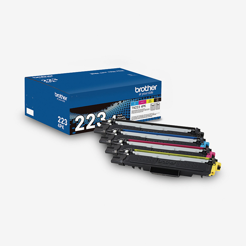 Brother TN2234PK Toner, 1,400/1,300 Page-Yield, Black/Cyan/Magenta/Yellow