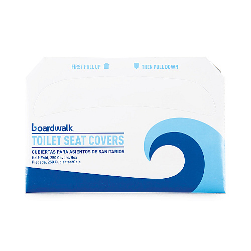 Boardwalk&reg; Premium Half-Fold Toilet Seat Covers, 250 Covers (BWKK2500B)