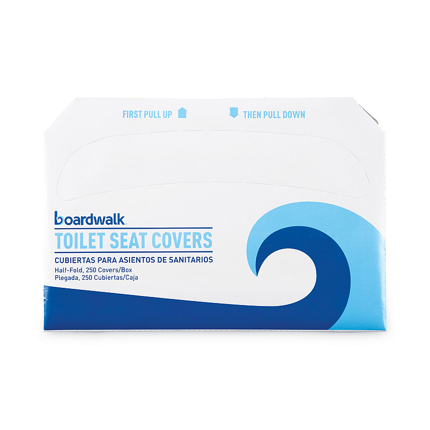 Boardwalk&reg; Toilet Seat Covers, White, Half-Fold, 5000 Covers (BWKK5000B)
