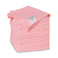 Boardwalk&reg; Microfiber Cleaning Cloths, Pink, 24 Cloth (BWK16PINCLOTHV2)