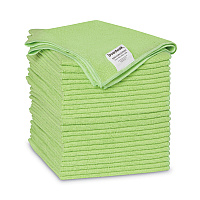 Boardwalk&reg; Microfiber Cleaning Cloths, Green, 24 Cloths (BWK16GRECLOTHV2)