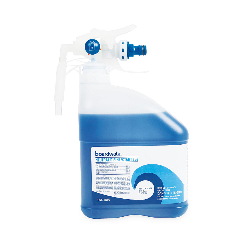 Boardwalk&reg; PDC Neutral Disinfectant, Floral Scent, 3 Liter Bottle, 2/CT (BWK4815)