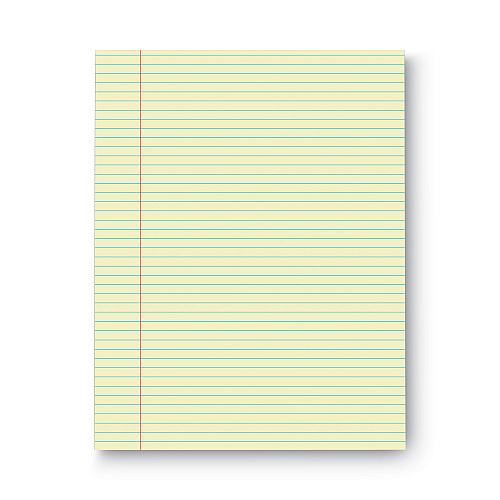 Universal Glue Top Pads, Narrow Rule, 50 Canary-Yellow 8.5 x 11 Sheets, Dozen (UNV42000)