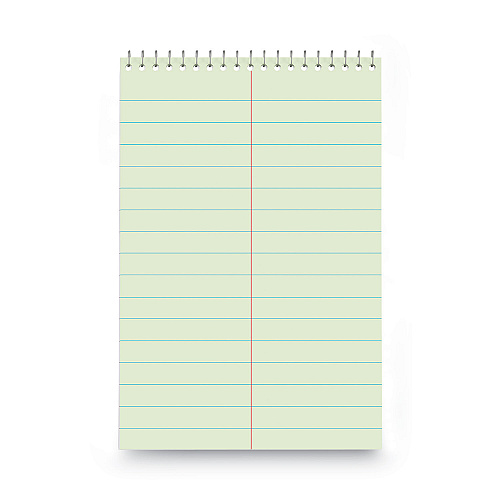 Universal Steno Pads, Pitman Rule, Red Cover, 60 Green-Tint 6 x 9 Sheets (UNV76610)