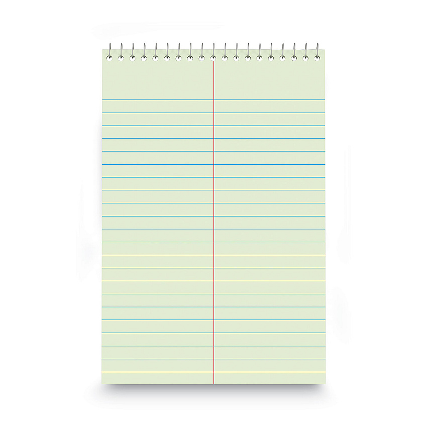 Universal Steno Pads, Gregg Rule, Red Cover, 80 Green-Tint 6 x 9 Sheets (UNV86920)