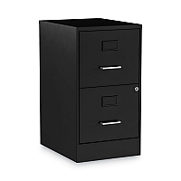 Alera Soho Vertical File Cabinet, 2 Drawers: File/File, Letter, Black, 14