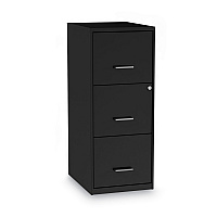 Alera Soho Vertical File Cabinet, 3 Drawers: File/File/File, Letter, Black, 14