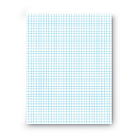 Universal Quadrille-Rule Glue Top Pads, Quadrille Rule (4 sq/in), 50 White 8.5 x 11 Sheets, Dozen (UNV20631)