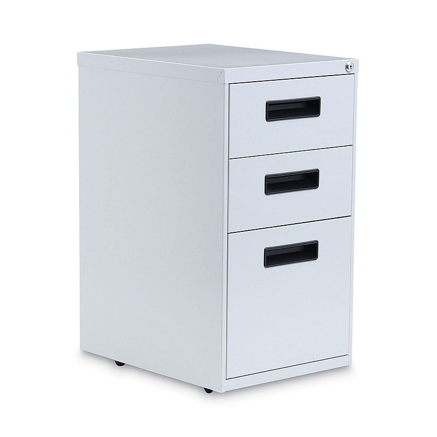Alera File Pedestal, Left or Right, 3-Drawers: Box/Box/File, Legal/Letter, Light Gray, 14.96" x 19.29" x 27.75" (ALEPABBFLG)