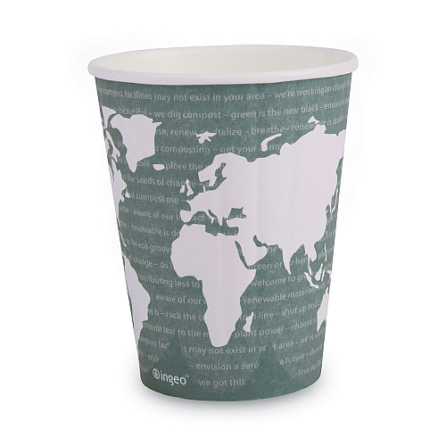 Eco-Products World Art Renewable and Compostable Insulated Hot Cups, PLA, 12 oz, 40/Packs, 15 Packs/Carton (EPBNHC12WD)