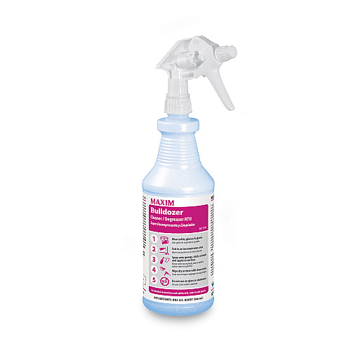 Maxim Bulldozer Cleaner/Degreaser RTU, Safe-to-Ship, Lemon Scent, 32 oz, 6/Carton (05100086)