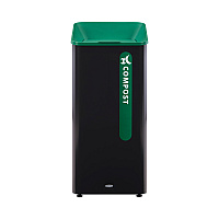 Rubbermaid Commercial Sustain Decorative Refuse with Recycling Lid, 23 gal, Metal/Plastic, Black/Green (2078992)
