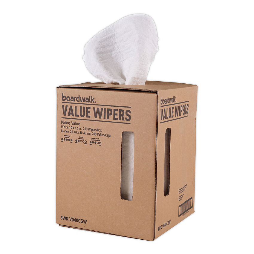 Boardwalk&reg; DRC Wipers, White, 10 x 12, 200 Wipers/Carton (BWKV040CGW)