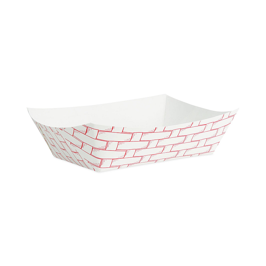 Boardwalk&reg; Paper Food Baskets, 2.5lb Cap, Red/White, 500/Carton (BWK30LAG250)