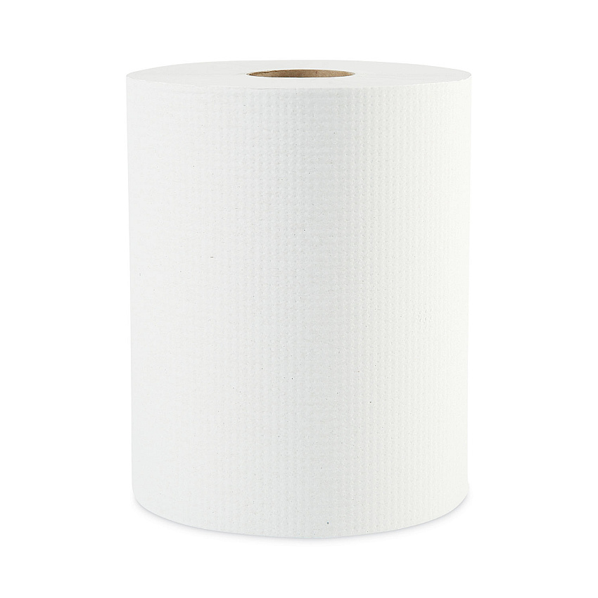 Boardwalk&reg; Hardwound Paper Towels, 1-Ply, White, 600-ft. Roll, 12 Rolls (BWK6261B)