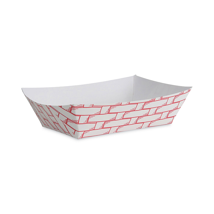 Boardwalk&reg; Paper Food Baskets, Red/White, 1,000 Baskets (BWK30LAG200)
