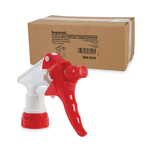 Boardwalk&reg; Trigger Sprayer 250 for 32 oz. Bottle, Red/White, 24 Sprayers (BWK09229)