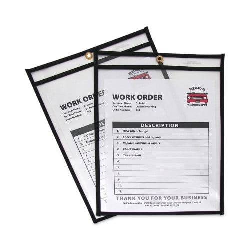 25-Pack Heavy Duty Ticket Holders - 6x9 Inch Clear Vinyl Document Protectors With Metal Eyelets