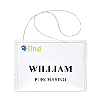 C-Line Name Badge Kits, Top Load, 4 x 3, Clear, Elastic Cord, 50/Box (96043)