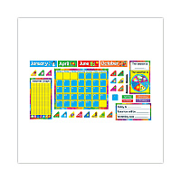 TREND Year Around Calendar Bulletin Board Set, 12-Month Calendar, 22" x 17", Assorted Colors, 106/Set (T8096)