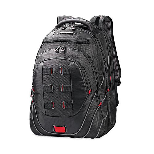Samsonite Tectonic PFT Backpack, Fits Devices Up to 17", Ballistic Nylon, 13 x 9 x 19, Black/Red (515311073)