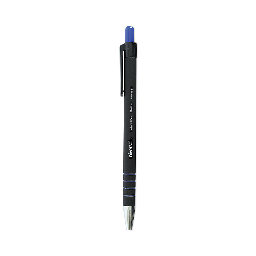 Universal Ballpoint Pen, Retractable, Medium 1 mm, Blue Ink, Blue Barrel, Dozen (UNV15511)