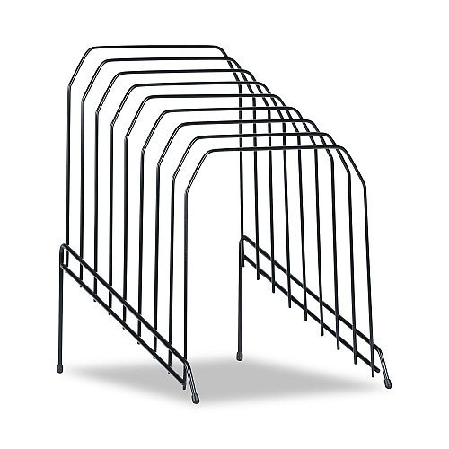Universal Wire Tiered File Sorter, 8 Sections, Letter to Legal Size Files, 8" x 10.5" x 12.5", Black (UNV20070)