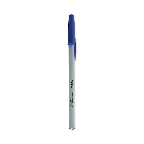 Business Source Ballpoint Stick Pens, Fine Pt, Light Gray Barrel, Black - View #8