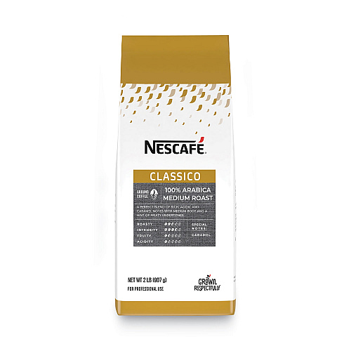 Nescaf Classico 100% Arabica Roast Ground Coffee, Medium Blend, 2 lb Bag, 6/Carton (25573CT)